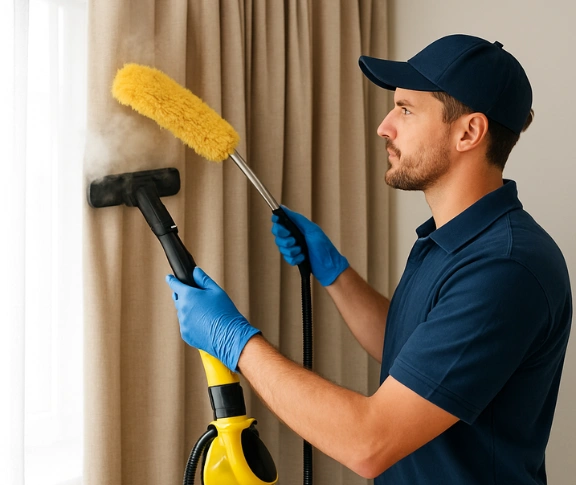 Trusted residential curtain cleaning technician Matty Curtain Cleaning noosaville QLD